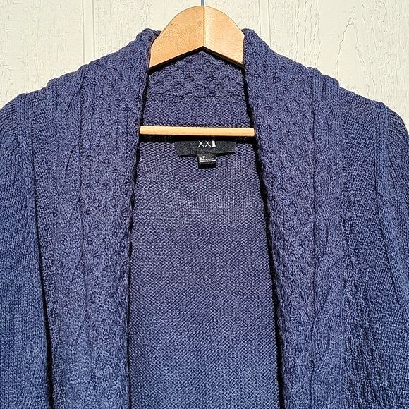 FOREVER 21 Knit Sweater Jacket Blue Purple size Small Petite - Picture 2 of 13